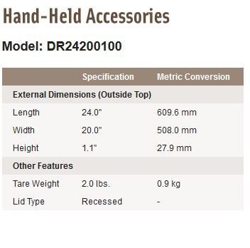 24 x 20 x 01 Detached Lid Top for Container