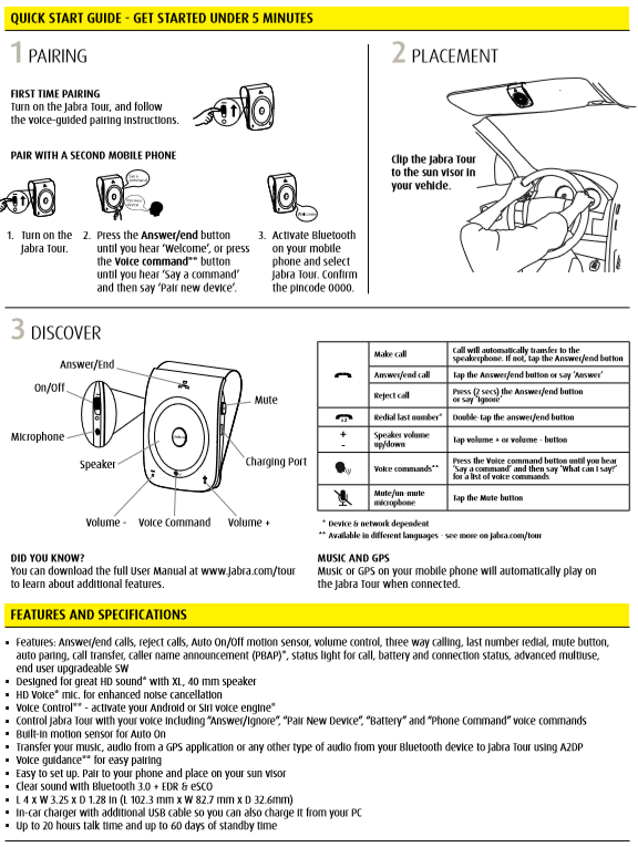 Jabra Tour Car Speakerphones