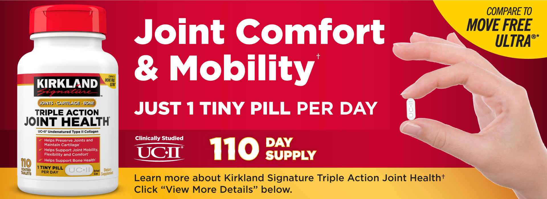 Kirkland Signature Triple Action Joint Health 110 Coated Tablets