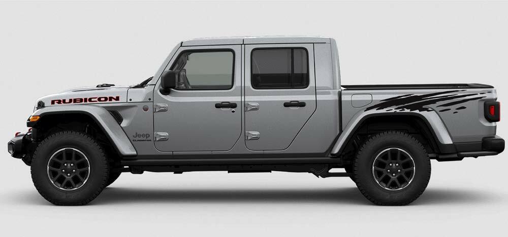 Unbranded Glossy Vinyl Mud Splash Decals For Jeep Gladiator 2018-2023 | Side Graphics Kit