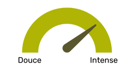 une jauge jaune avec un point