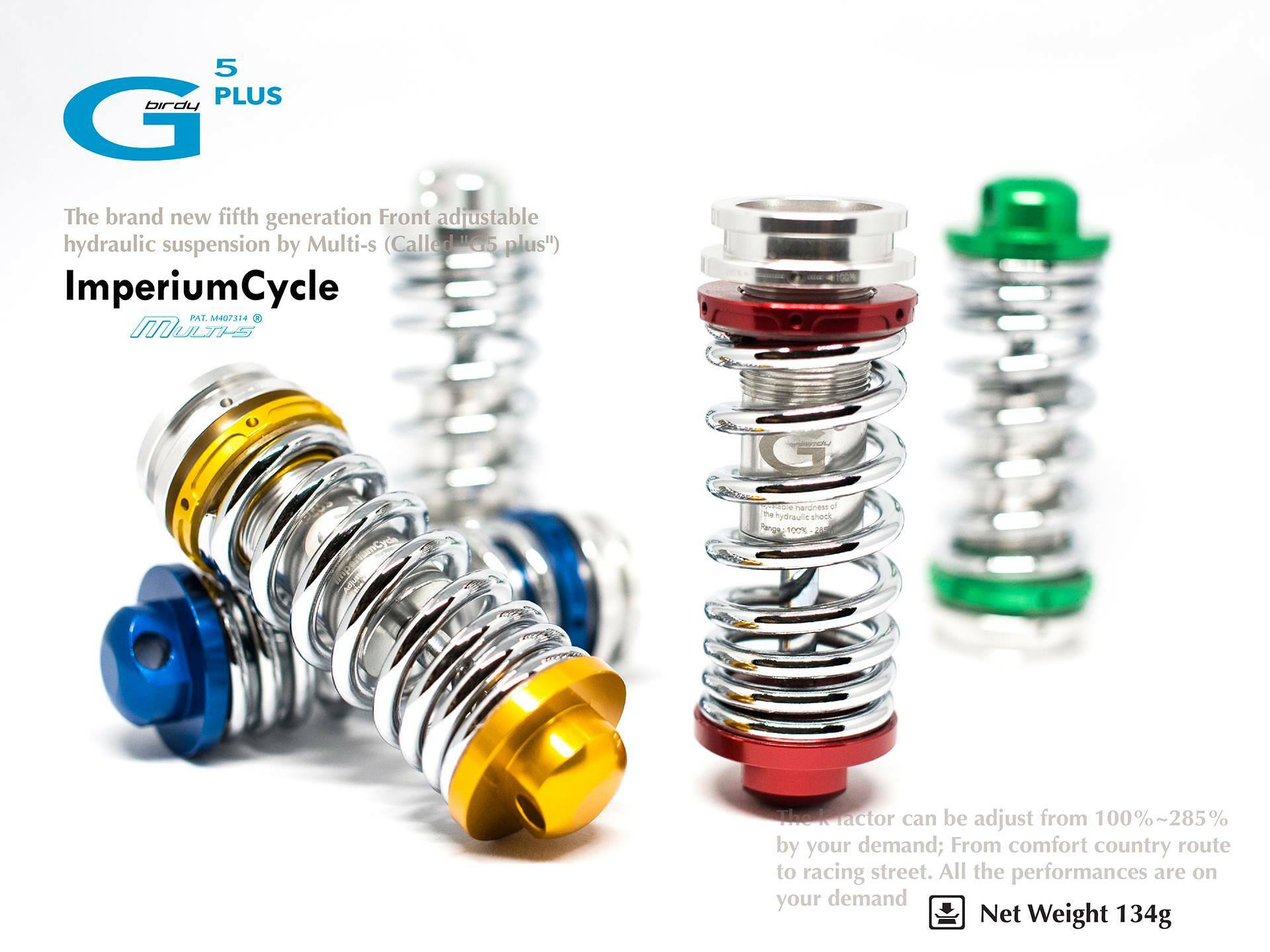 Birdy G5 Hydraulic front suspension shock Titanium Limited (MultiS)