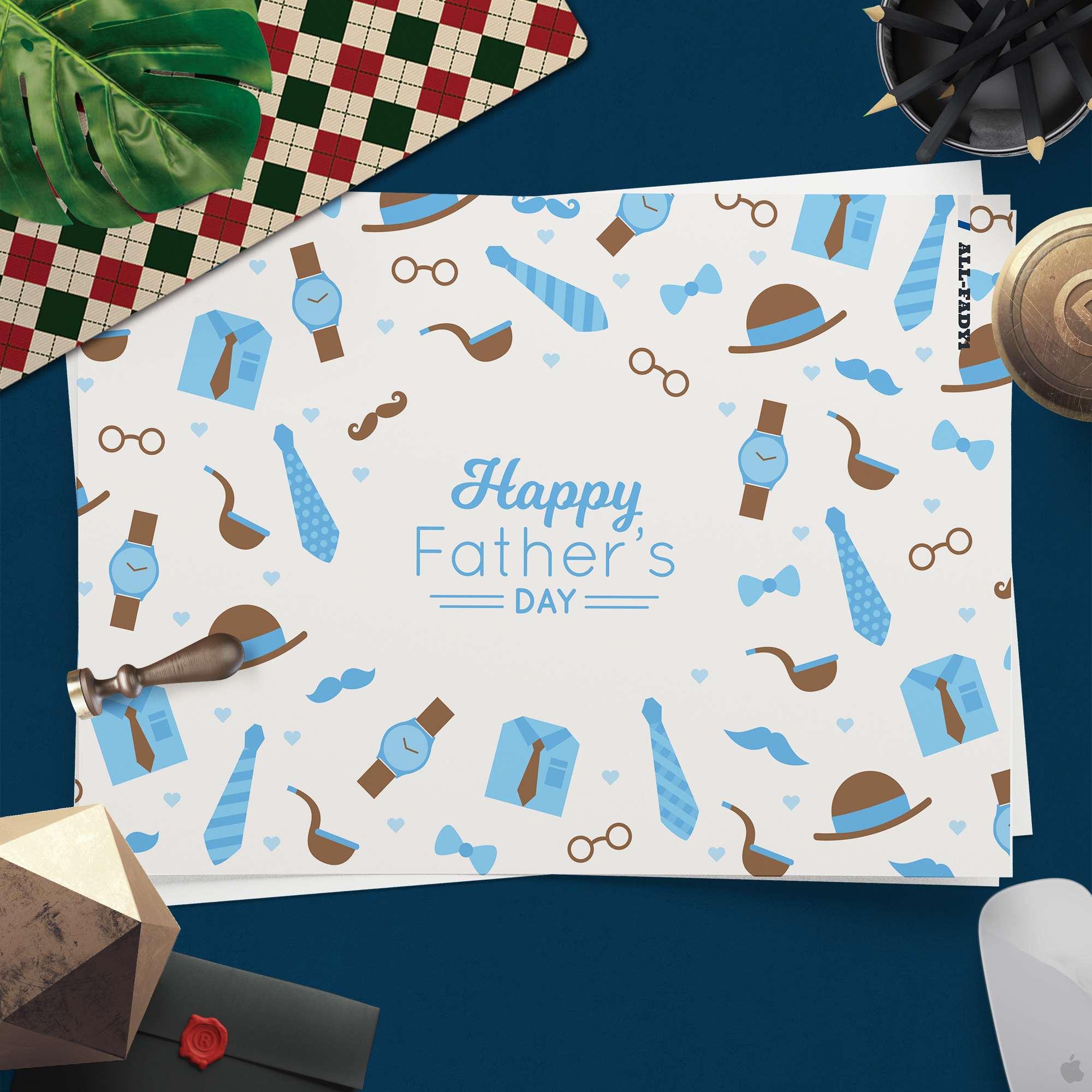 設計圖樣 父親節爸爸的東西插畫 素材全品項適用