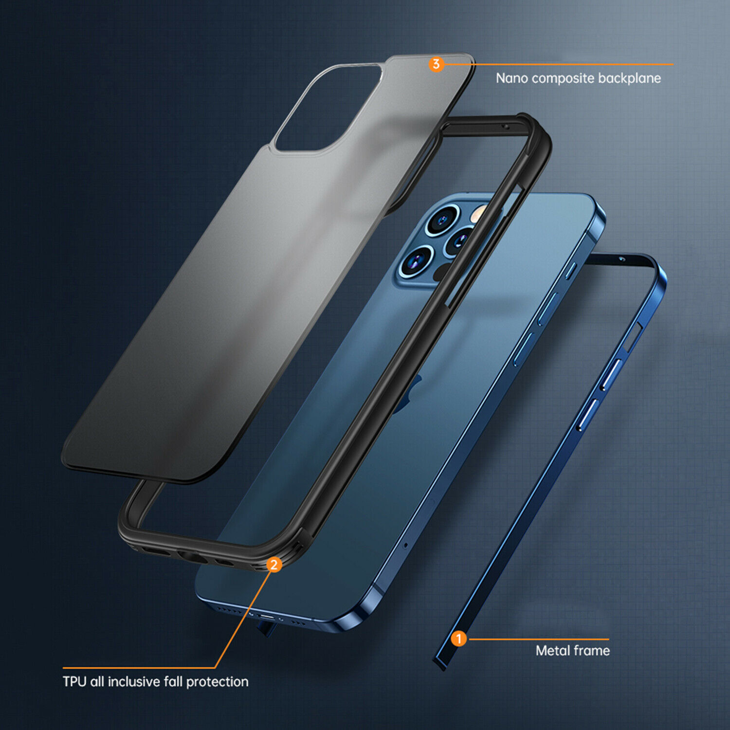 Shockproof Metal Bumper Frame Frosted Phone case