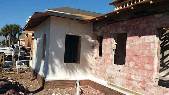 Nail Base Insulated MGO Panel installed over existing masonry block