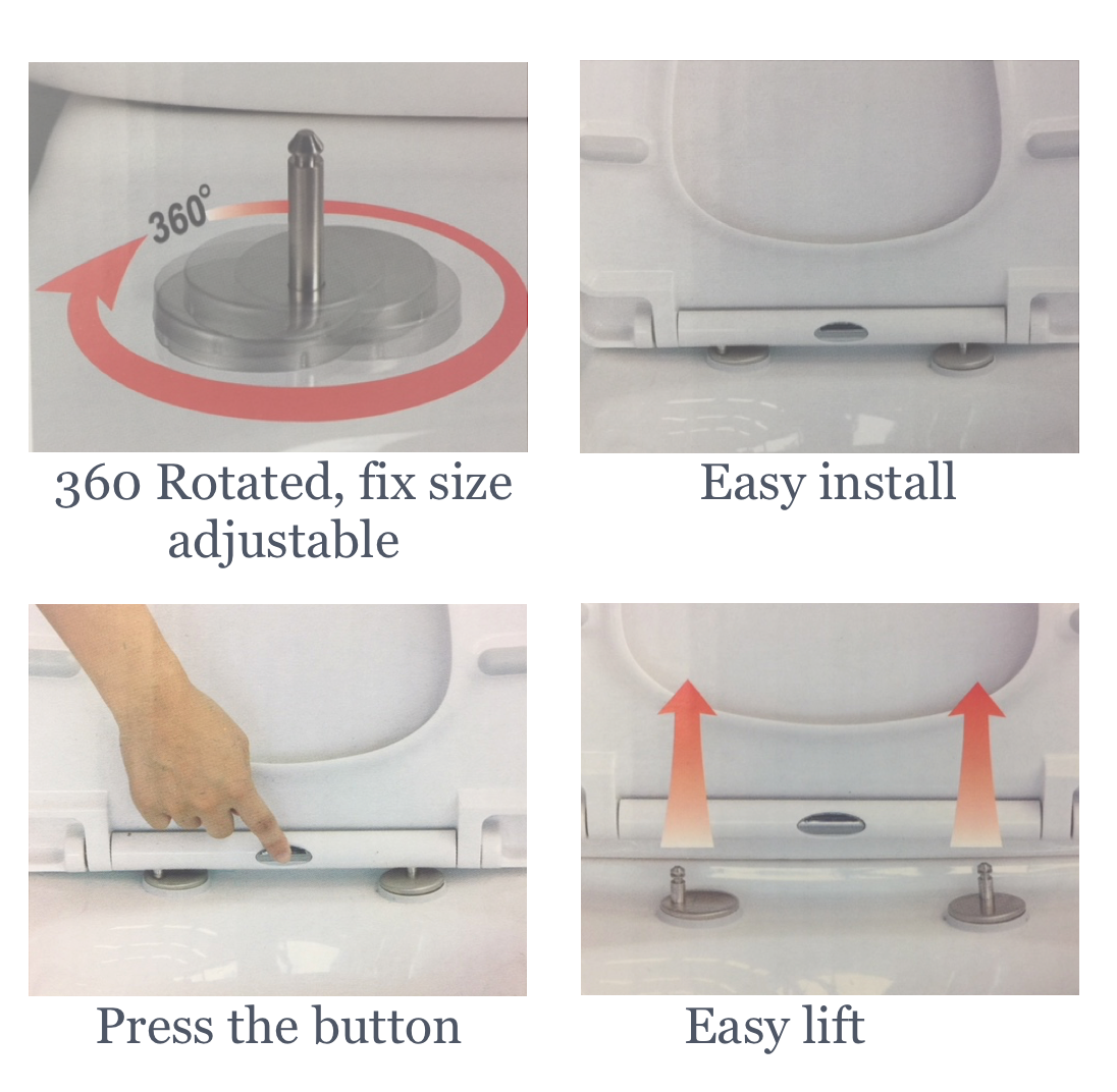 White Deluxe Toilet Seat (Soft Close) Pedestals and seats