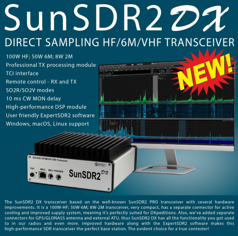 SunSDR2Pro HF and VHF SDR transceiver 20W EESDR USA Ham