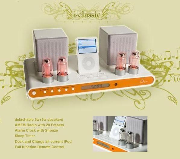 iClassic iPod 30Pin Docking Radio Alarm 10 Watts Speaker Docking