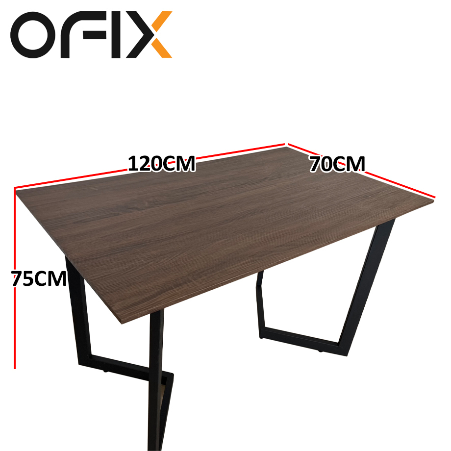 Ofix Cassy Dining Table / Office Table (120x70) (Wood+Black)