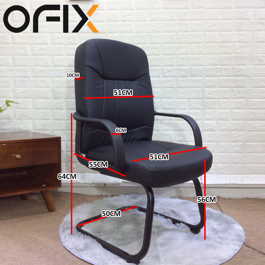 Ofix Deluxe-36W Waiting Chair PU Leather (Black)