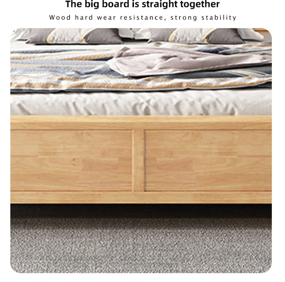 Flotti Xanthi Solid Thailand Rubberwood Bed Frame w/ PullOut Drawer