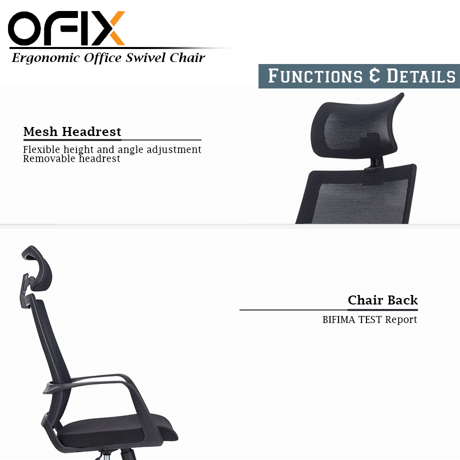 Ofix Korean106 High Back Mesh Chair (Black)
