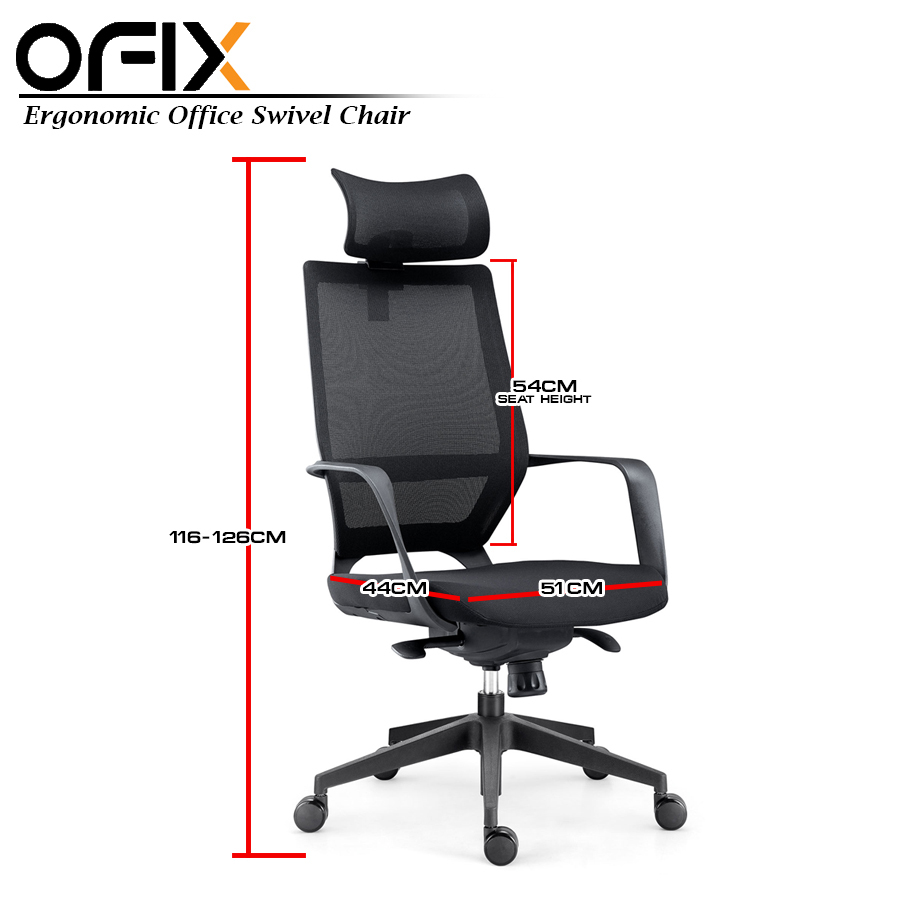 Ofix Korean106 High Back Mesh Chair (Black)