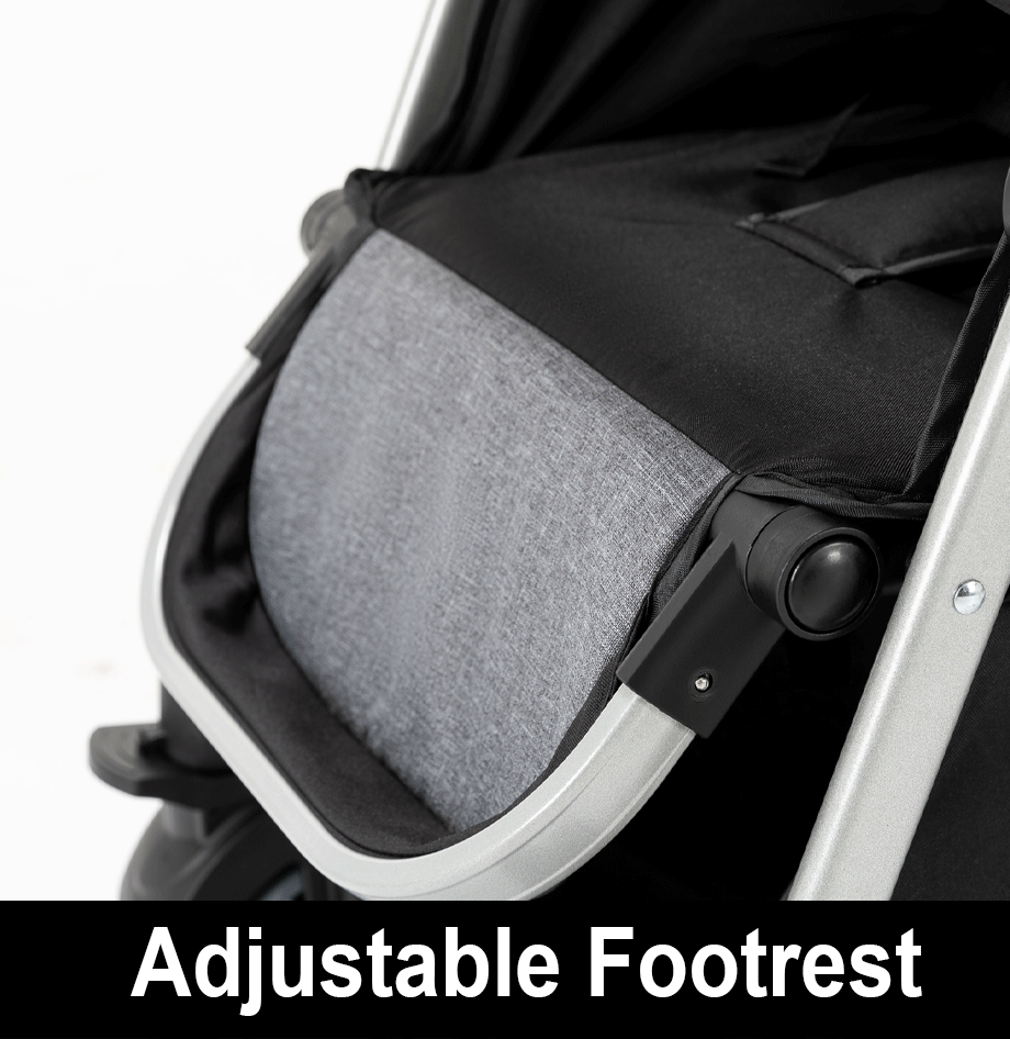 Flotti Azel Baby Stroller Reversible Handle Multiple Reclining Position Food Tray with Cup