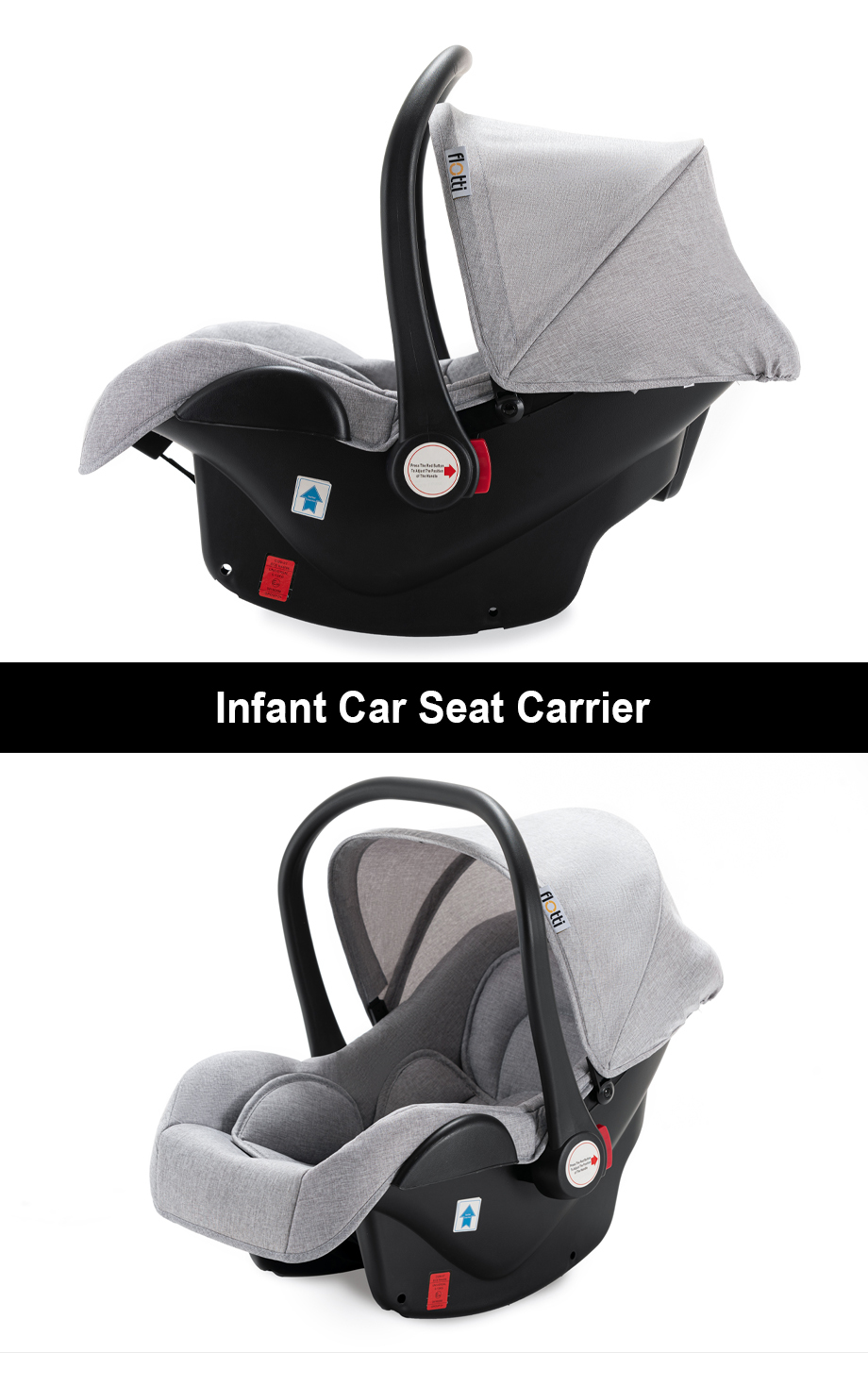 Flotti Azel 3 in 1 Baby Stroller (w/ Infant Car Seat Carrier) (Grey)