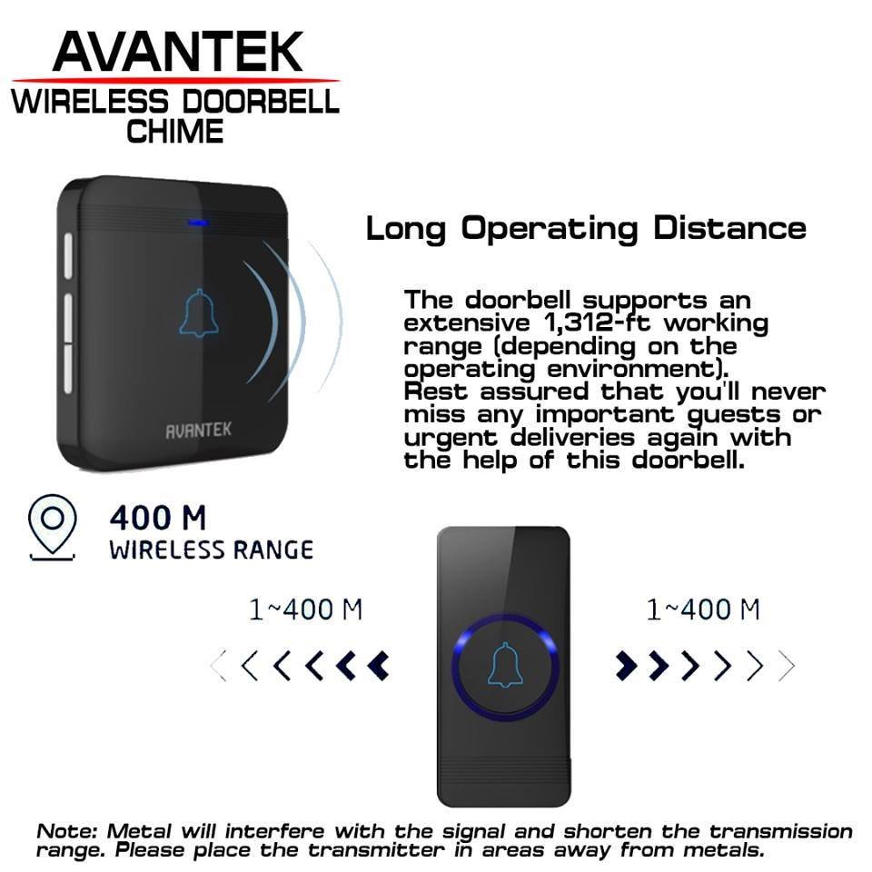 Avantek Wireless Doorbell Chime Kit