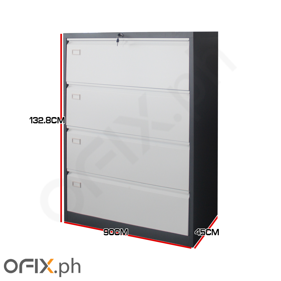 Ofix Lateral Steel Filing 4 Drawer Cabinet
