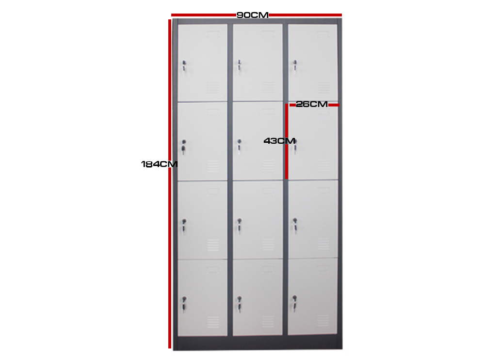 Ofix 12Door Steel Locker (White, Grey+White)