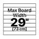 HM130MAX max board width