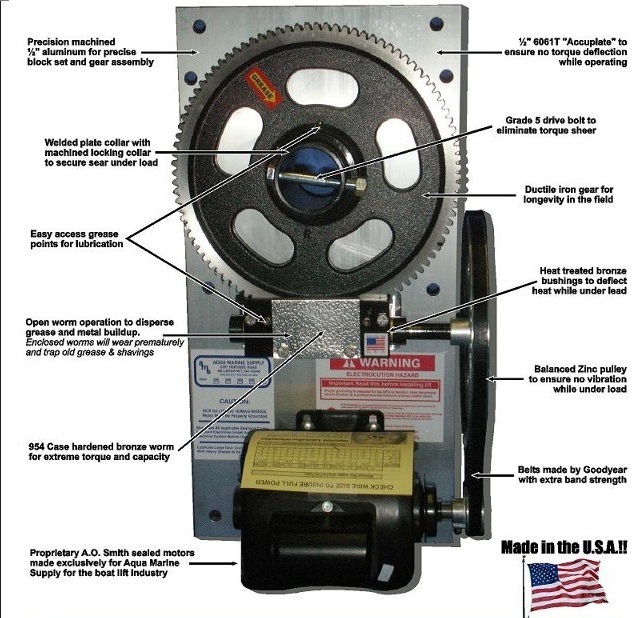 AC WORM GEAR WINCH WITH WIRING & switch 3000 LB. CAPACITY
