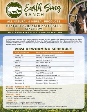 2024 Herbal Wormer Calendar - Earth Song Ranch