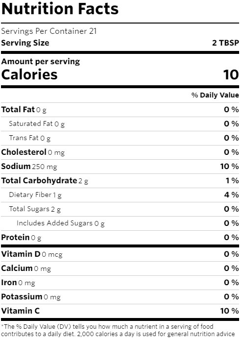 Tostitos Salsa, Mild Chunky Salsa (15.5) nutrition facts
