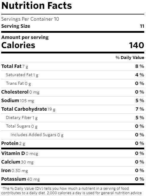 Tostitos Scoops 10 Oz nutrition information