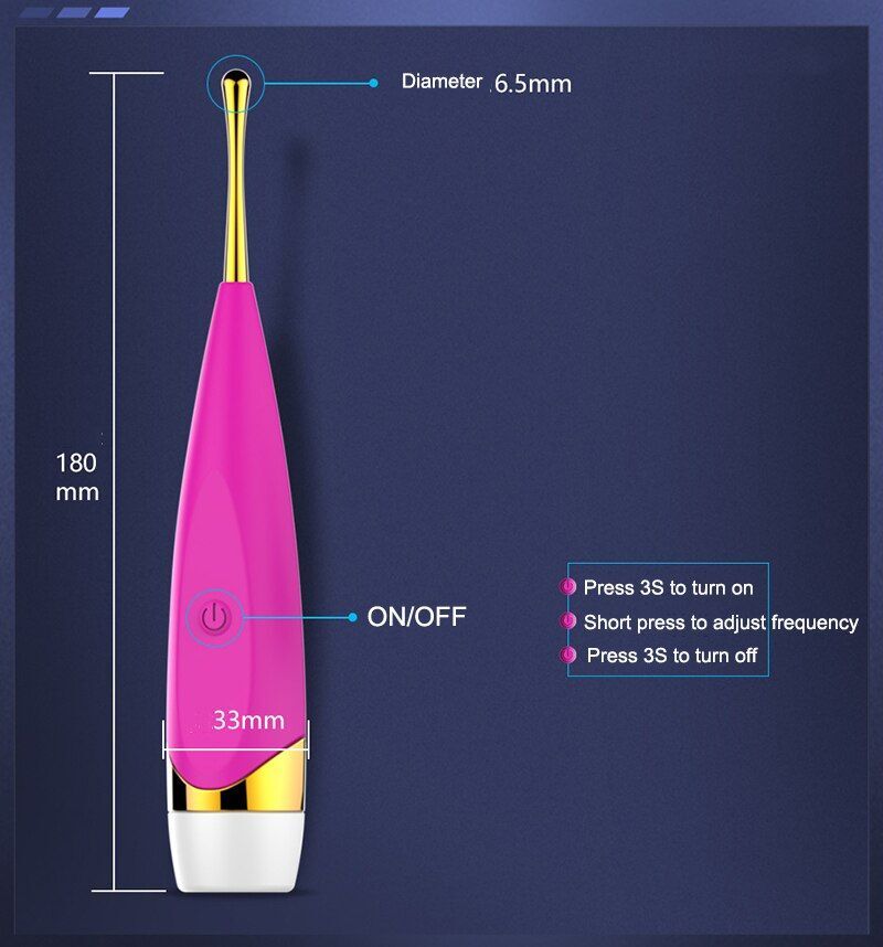 Rechargeable 2 Silicone Heads High Frequency Vibrator