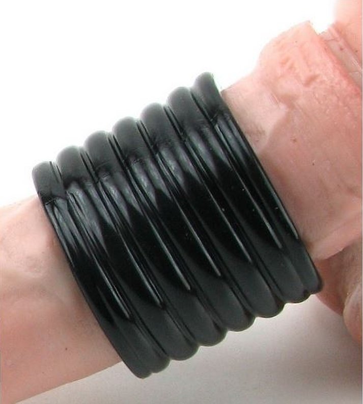 Ribbed Ball Stretcher Scrotum Squeeze Cock Ring