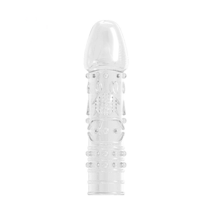 Delux micro textured stretchy silicone penis sleeve extender delay ejaculation for men