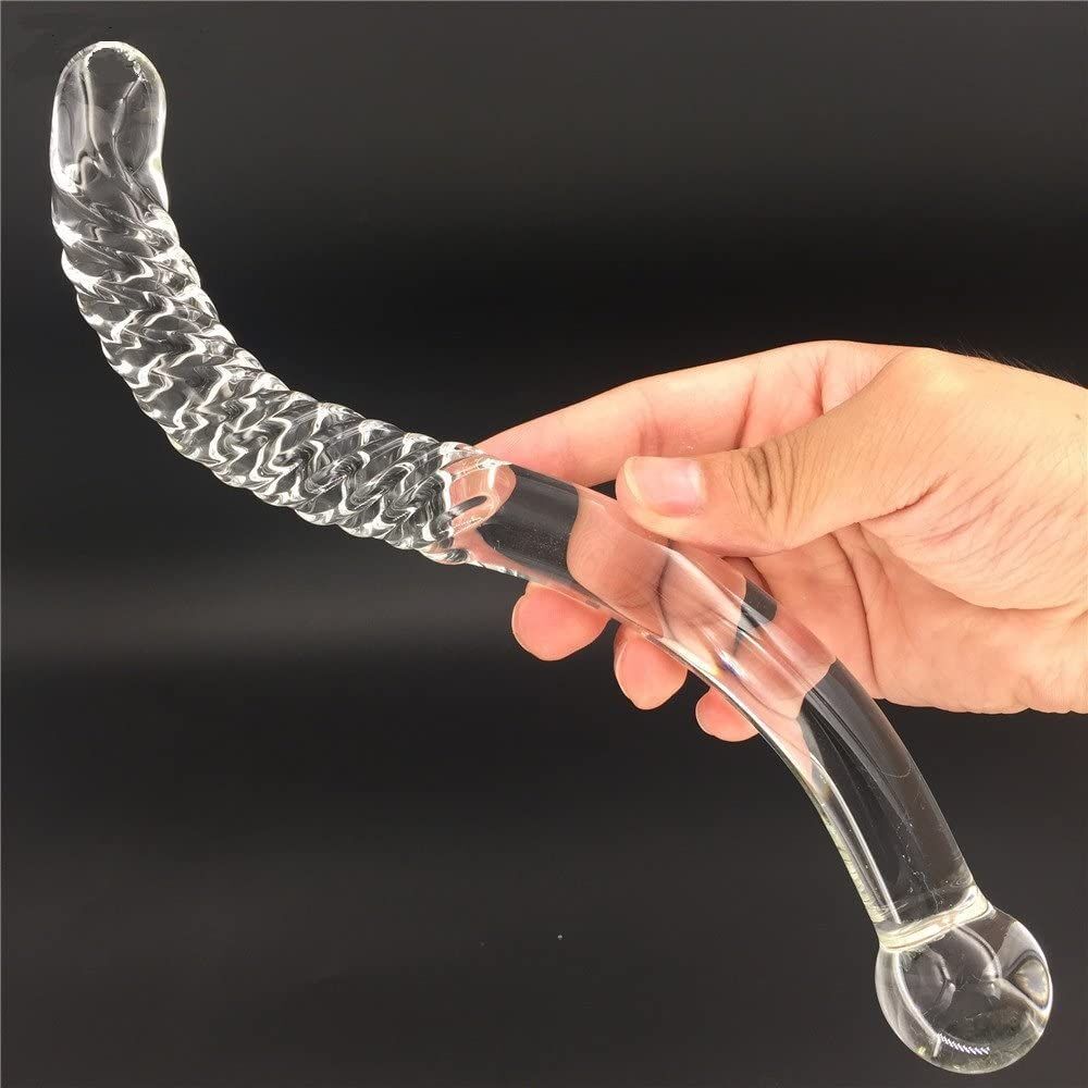Borosilicate Curved Swirl Glass Massager | moodTime