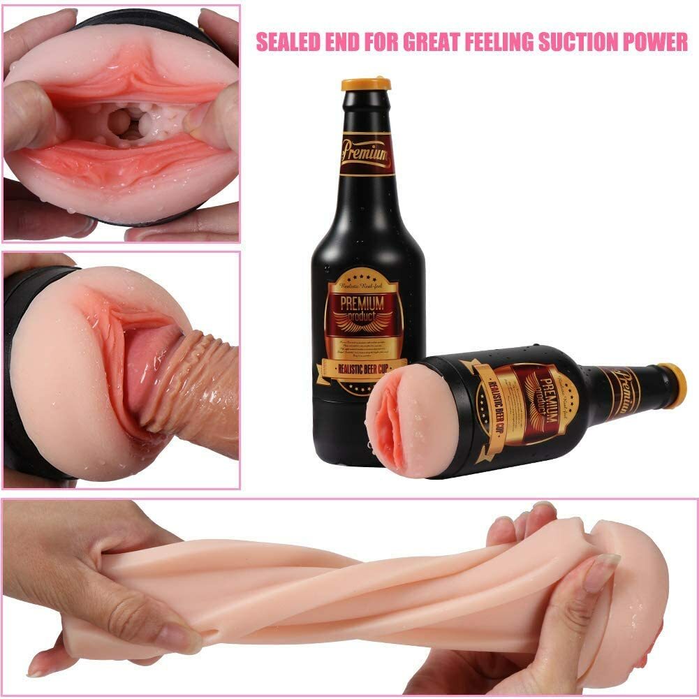 Beer Shape Silicone Pussy Flesh Color Masturbation Cup