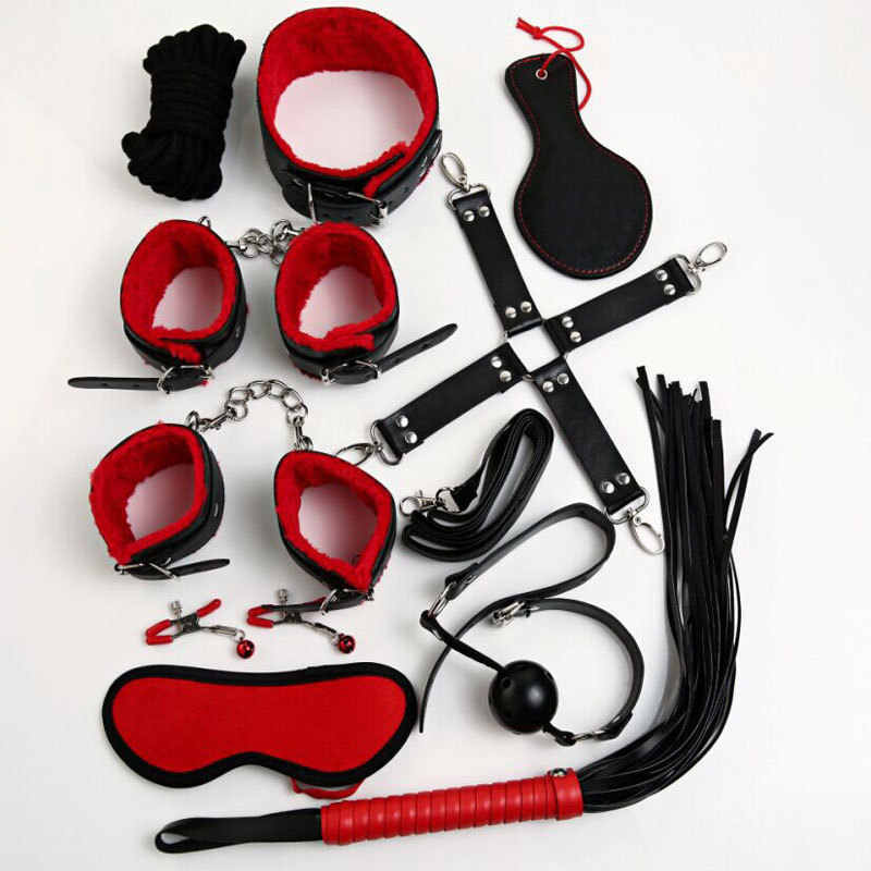10pcs bondage sex kit in in passionate red
