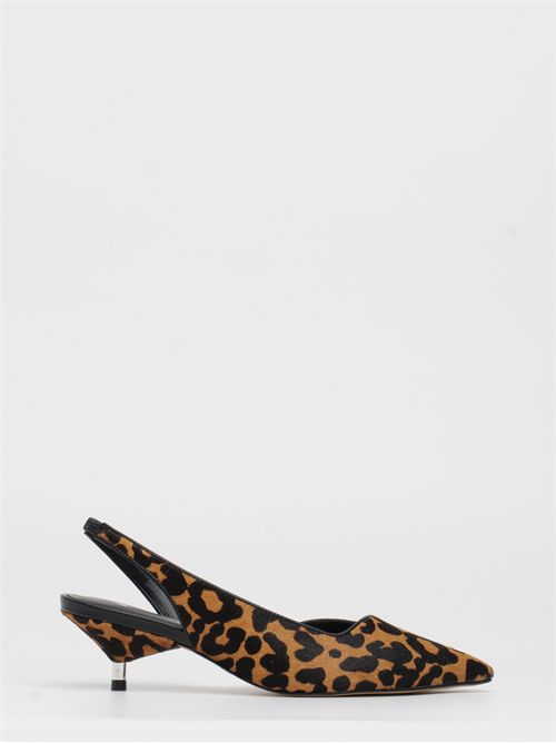 Décolleté Slingback in Cavallino leopardato con Tacco Girello - Carrano CARRANO | 850004CAMEL/BLACK