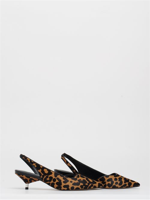 Décolleté Slingback in Cavallino leopardato con Tacco Girello - Carrano CARRANO | 850004CAMEL/BLACK