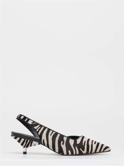 Décolleté Slingback in Cavallino Zebra con Tacco Girello - Carrano CARRANO | 850004WHITE/BLACK