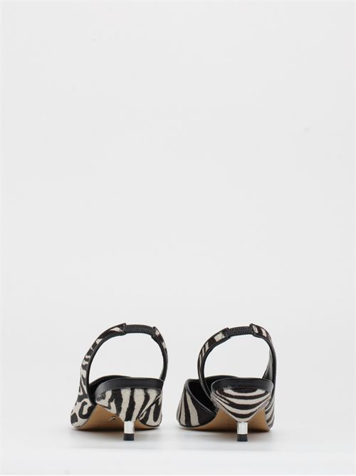 Décolleté Slingback in Cavallino Zebra con Tacco Girello - Carrano CARRANO | 850004WHITE/BLACK