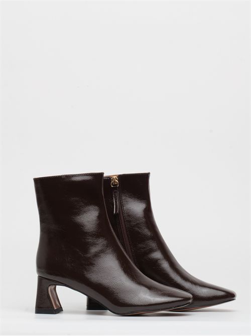 Stivaletto EXE' Brown Lucido | Tonalità Cioccolato e Tacco Scultoreo 60mm EXE | EX2031-1BROWN WRKNKLED
