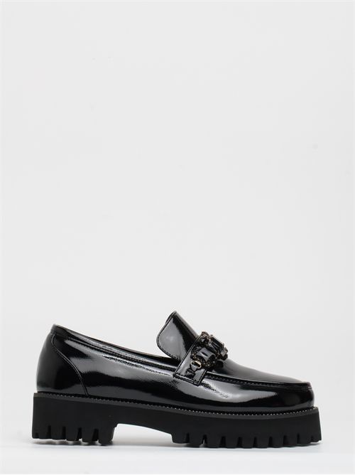 Mocassino Platform in Vernice Nera con Pietre Ornamentali - Exé EXE | PB6252H1796 ZS1018