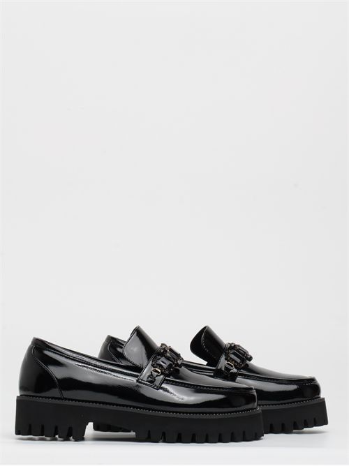 Mocassino Platform in Vernice Nera con Pietre Ornamentali - Exé EXE | PB6252H1796 ZS1018