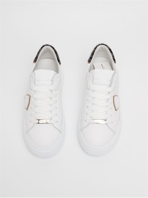Sneaker bassa Temple donna - bianco leopard blu PHILIPPE MODEL | BTLDVA05