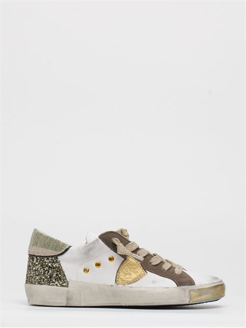 Sneakers Prsx Donna, Bianco Verde Militare PHILIPPE MODEL | PRLDCG01