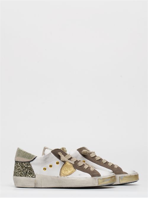 Sneakers Prsx Donna, Bianco Verde Militare PHILIPPE MODEL | PRLDCG01