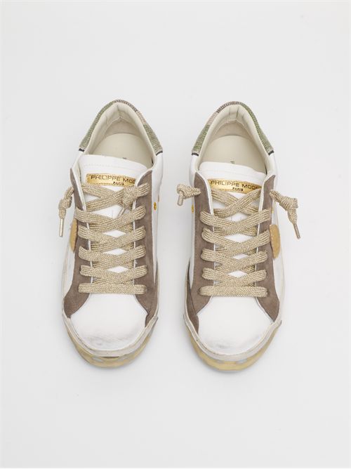 Sneakers Prsx Donna, Bianco Verde Militare PHILIPPE MODEL | PRLDCG01