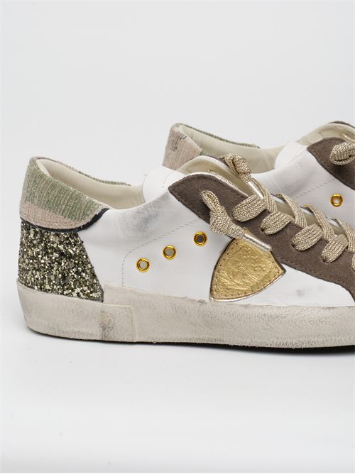 Sneakers Prsx Donna, Bianco Verde Militare PHILIPPE MODEL | PRLDCG01