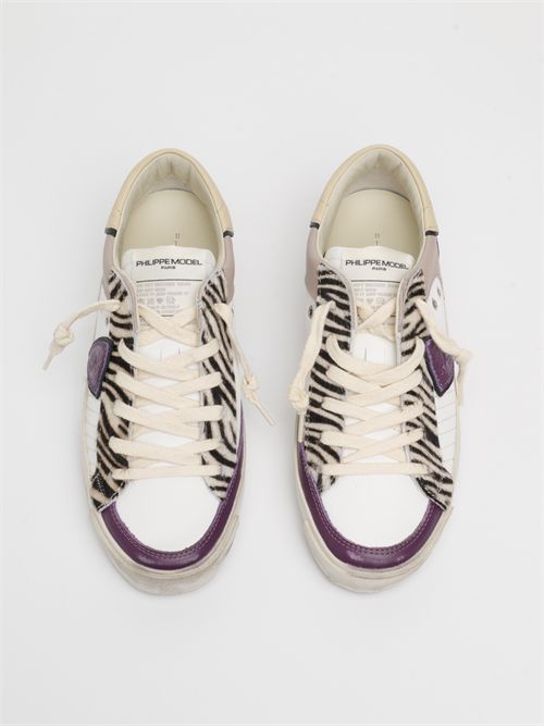 Sneakers Prsx Donna, Bianco Viola PHILIPPE MODEL | PRLDXPA1
