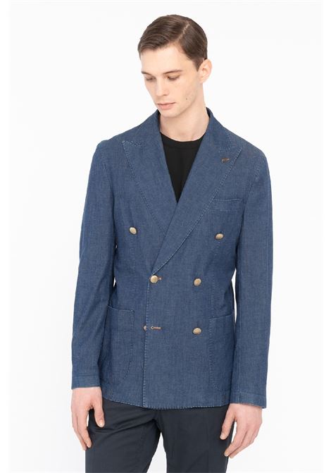 giacca doppiopetto denim chambray PAOLONI | 4011G537LY261188