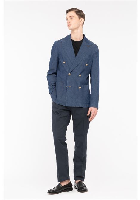 giacca doppiopetto denim chambray PAOLONI | 4011G537LY261188
