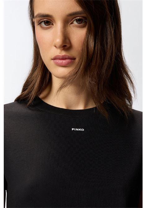 t-shirt stampa logo PINKO | 100373A34FZ99