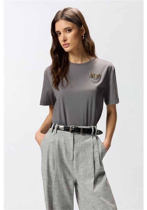 t-shirt with love birds application PINKO | 105526A33FK10